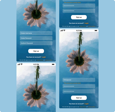 SIGNUP app app design dailyui design designer mobile mobile app design mobile ui signup typography ui ux web