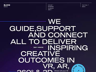 Homepage for the Metaverse company | Lazarev. 360 3d animation ar clips content design explore home page loop media motion graphics nft platform stock ui video vr web xr