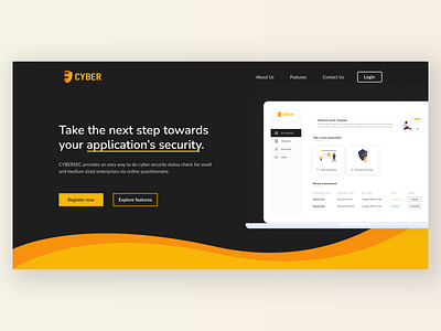 Cyber security assessment landing page 2021 branding gradient interface landing landingpage minimal mockup uxdesign webdesign