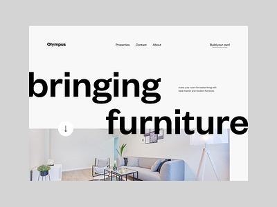 Olympus - Furniture and Interior app branding design minimal ui ux web