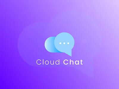Cloud chat logo idea app branding chat clean cloud cloud chat clouds design fresh idea logo smooth typography vector