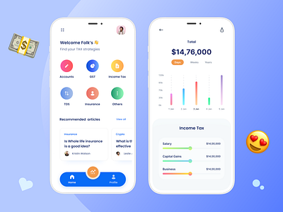 TaxBee - A Tax Calculator App 🤑 app app design application bank app interface calculator ui cash app clean dashboard app finance app income tax invoice invoice app ios minimal statistics tax calculator thisux ui ux uidesign ux design