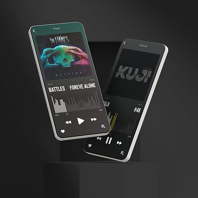 MusApp app dark debut debutshot design hellodribbble mobile music music app player podcast