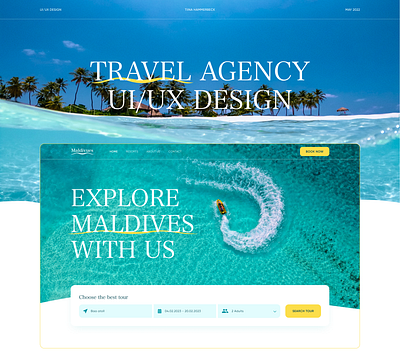 Travel agency website adventures book booking design ecommerce landingpage maldives shop travel travel agency ui ux web design webpage website
