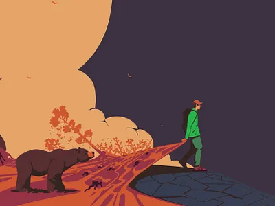 Illustrations for the Backpacker mag adobeillustrator animal animals illustrated backpacker bear design digitalart digitalillustration drawing grizzly grizzly bear illustration illustrator monatana pacific northwest tourism travel usa vector wildlife