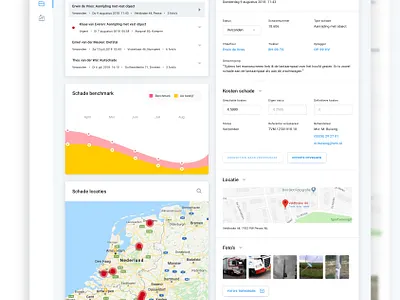Dashboard insurance software 'Mijn TVM' product webdesign