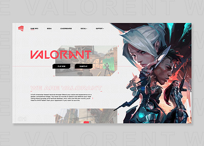 Valorent :: Web UI behance design game ui ui design uidesign ux valorent video web website