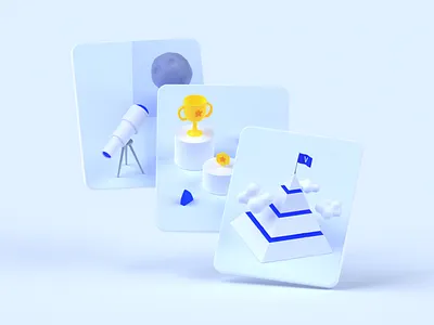 Values 3D Cards 3d blender cards careers clean design gaming illustration minimalist tech values voodoo