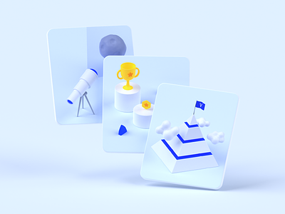 Values 3D Cards 3d blender cards careers clean design gaming illustration minimalist tech values voodoo