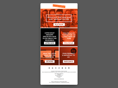 Kinematix Newsletter branding medical care newsletter web design