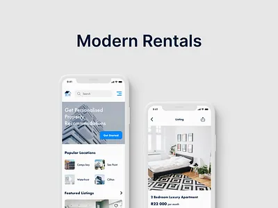 Modern Rentals - a Web App for Rentals product design property app property website rental app rental website rentals ui design ux design web design