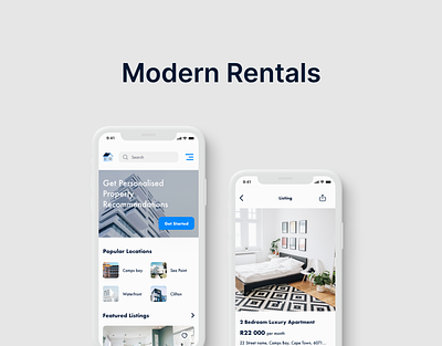 Modern Rentals - a Web App for Rentals product design property app property website rental app rental website rentals ui design ux design web design