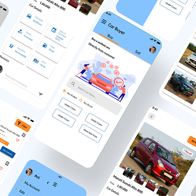 Car Bidding App app design minimal ui ux