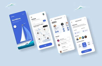 Sailing Trip Mobile App app design appdesign designer illustration minimal mobile app mobile app design mobile ui sailboat sailing sailing ship sailor sailtrip tourism ui uidesign uiux