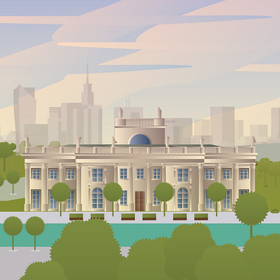 Palace on Isle architecture artkolektyw artwork graphic illustration oldbuilding palace town vector