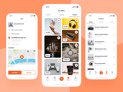 Firesale. Local Marketplace App. Inner Screens app app design buying design ecommerce marketplace mobile app mobile ui offers order ordering purchasing selling shipping shopping ui ui design ui ux ux ux design