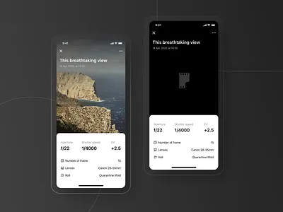 Afilm - Shot details design details page mobile app mobile design photo screen thumbnail ux uxuidesign
