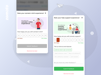 NPS feedback system delivery delivery app delivery partner design design app feedback food food app mobile nps partner ui uiux zomato