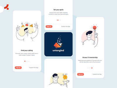 Untangled App | Onething Design app interaction learning app lms onething ui uidesign uiux ux ux design