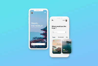 TRAVEL THE WORLD- App Design app branding design logo typography ui ux uiux webdesign websites