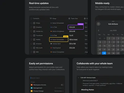Website Assets crm customer relationships design illustration management mobile mobile app permissions table ui web website