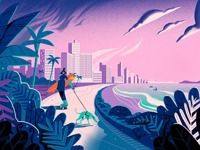 Durban character city digital folioart gerhard van wyk illustration landscape texture travel