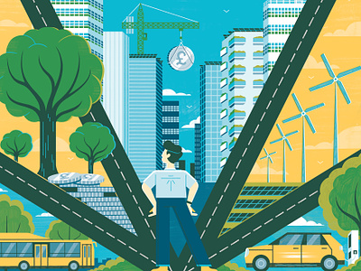Climate Crisis city climate digital editorial folioart illustration michael driver sustainability