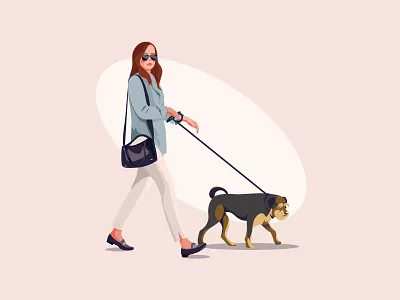 Walking the dog Illustration cartoon cartooning character character design dog dog illustration freebie illustration illustrator vector vector design vector download vector illustration