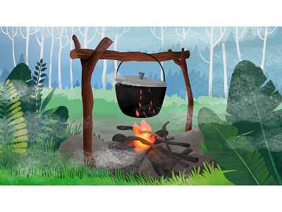 fire & food ai art fire food illustration jungle