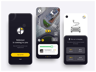 Self-driving Taxi App Interface design agency digital design agency electric vehicle interface design mobile app moken taxi taxi app uber ui ui design ux ux design wales web design