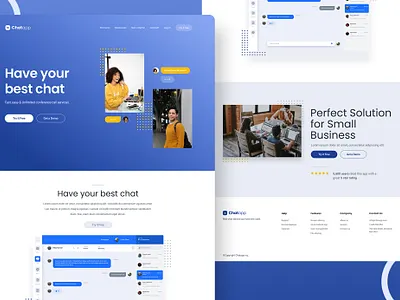 Chatapp Landing Page Design chat chat app chatbot chatting clean concept landing page landing page design ui ui ux ui design uidesign uiux ux ui ux design