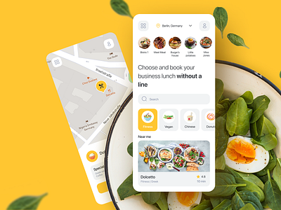 Business lunch booking mobile app advisor app business lunch design dinner find food food delivery ios lunch map mobile ui ux zoftify