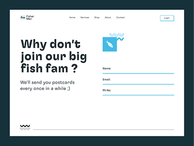 FisherMen - Fish Sales Website fish fish logo fish sales fisherman fishes fishing foodtech fresh minimal modern ocean online fish online food online food delivery river typography web webdesign