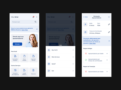 Redesign - App INSS app appdesign brasil brazil design dribbblers figma governo minimalist redesign ui ux