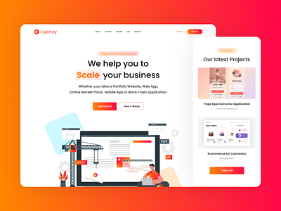 Agency app design online market place ui