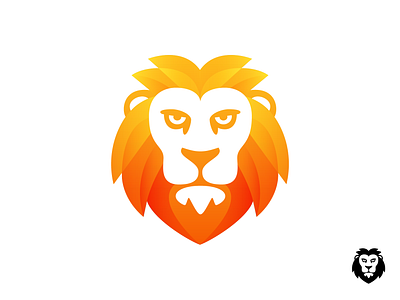 Lion Logo Design (Unused) animal black and white brand identity branding company fierce for sale unused buy gradient head face illustration jungle king logo mark symbol icon look dominant nature tech startup wild wildlife