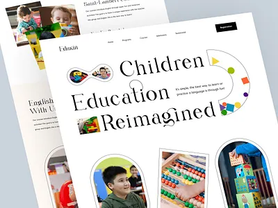 Child Education Website. child development children color courses early learning education kids kids school kidslearning landingpage language learning language school learning online class orix sajon school ux webdesign