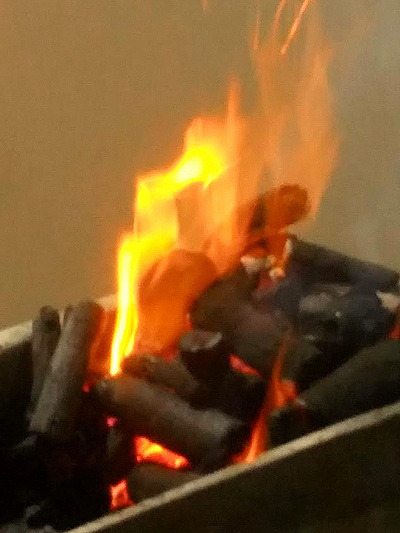 Flame barbeque fireart