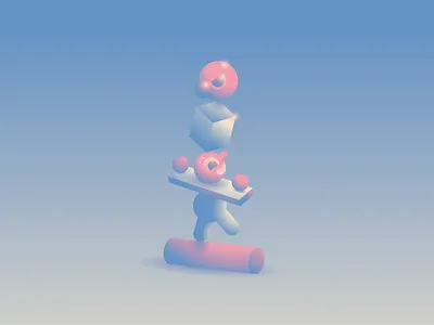 Balancing Act badge branding character design flat gradient illustration illustrator minimal simple