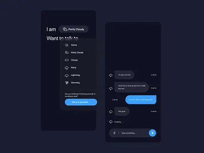 Weather Chat Concept app chat app messenger minimal ui ui ux ui design