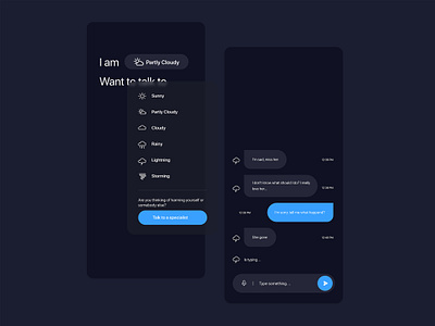 Weather Chat Concept app chat app messenger minimal ui ui ux ui design