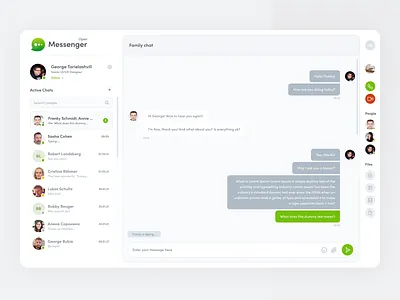 Open Messenger - Free chat UI & source file admin app design chat dashboard design free message messenger source ui ux window xd