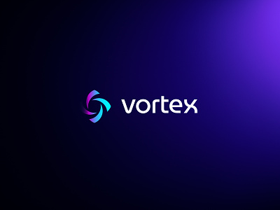 Vortex Cryptocurrency Logo Design #2 abstract blockchain blockchain logo brand identity crypto cryptocurrency cryptocurrency logo letter logo logo design modern vortex