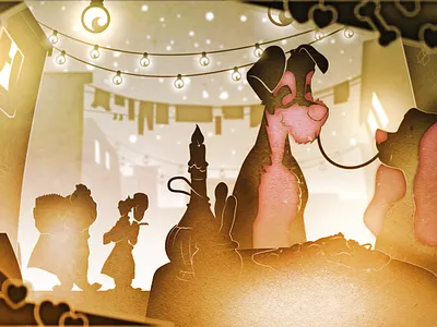 Lady and the Tramp 2d aftereffects design illustration vector