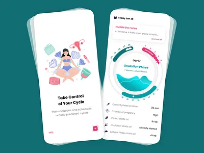 Period Tracker App app calendar circle concept coronavirus cycle figma health health app icon illustration lightmode mobile ovulation period period tracker periodic table pregancy ux women