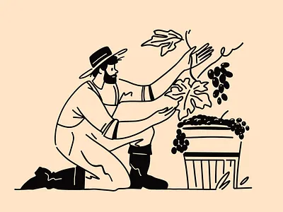 Food Brand Graphics: Winery alcohol beverage brand graphics brand illustration branding character design design studio digital art digital illustration digital painting farmer food and drink graphic design illustration illustration art illustrator marketing wine winery