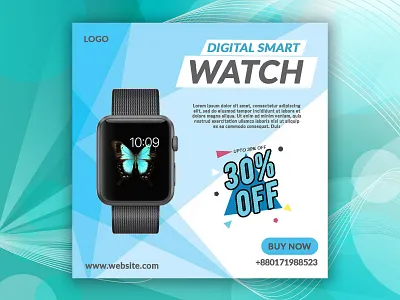 Smart watch social media banner. 2021 banner design facebook post gradient illustration instagram post modern poster design social media banner typography vector watch web banner