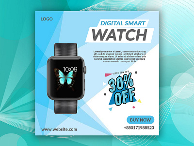 Smart watch social media banner. 2021 banner design facebook post gradient illustration instagram post modern poster design social media banner typography vector watch web banner