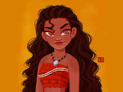 Moana digitalart dribbble dribbble best shot dribbbleshot girl girlportrait illustration illustrator moana