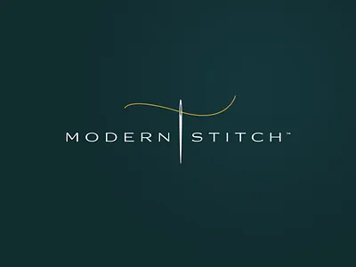 Modern Stitch branding clean design gold logo logo design needle thread